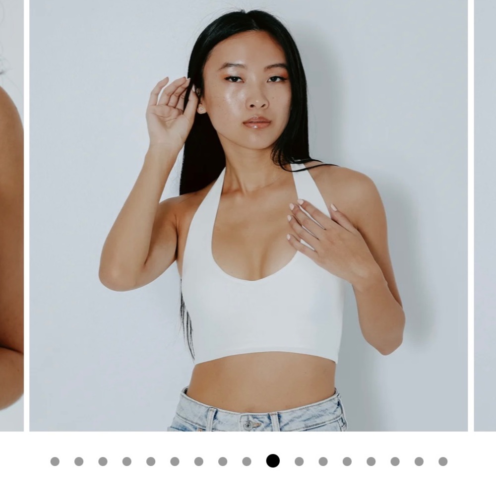 White cropped halter Brami